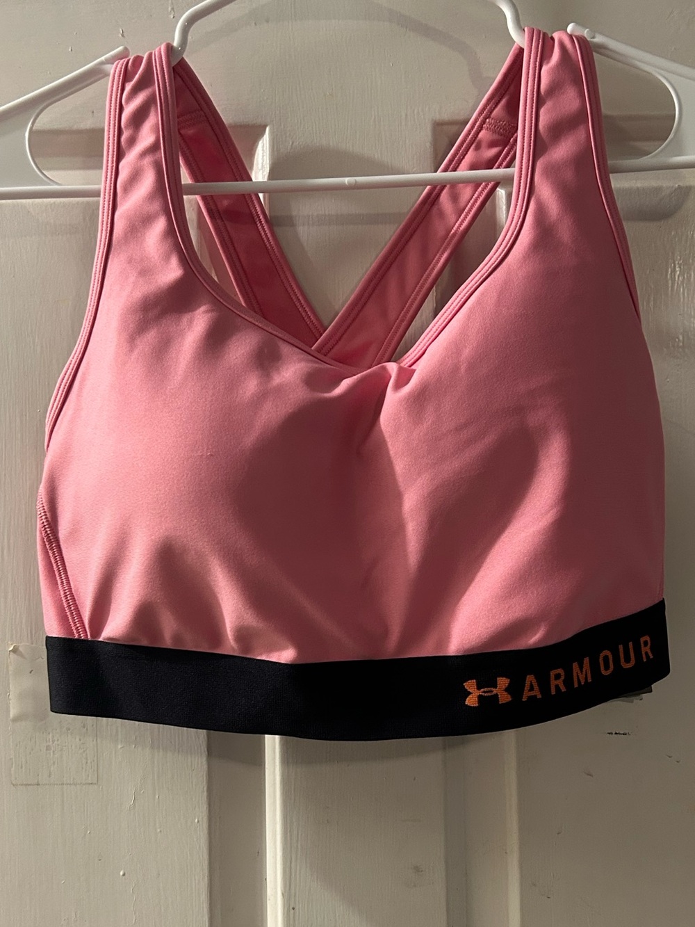 Under Armour Pink Sports Bra with Black Elastic Band